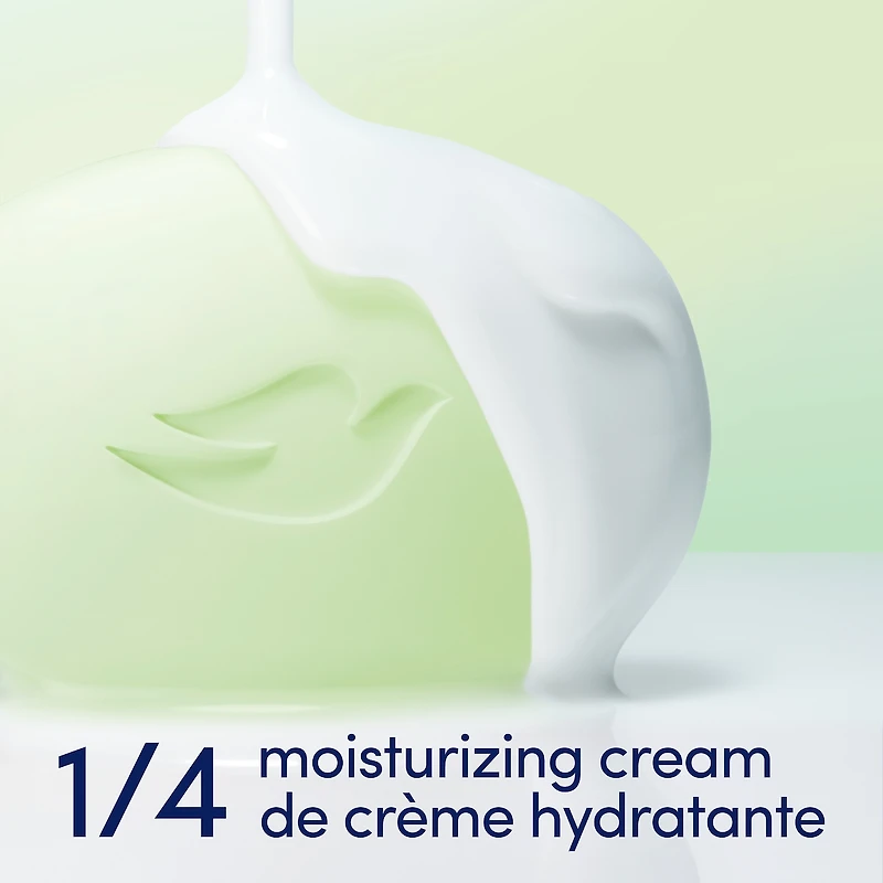 Pain de Beauté Soins Fraîcheur pour une peau revitalisée Dove Concombre et Thé vert avec 1/4 de crème hydratante 106 g x 3