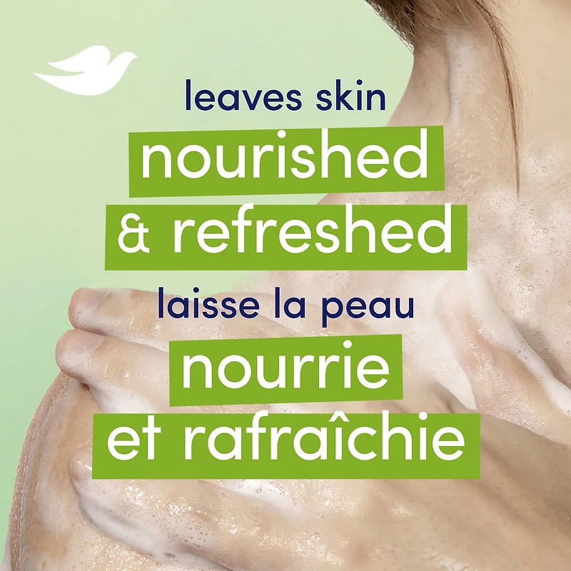 Pain de Beauté Soins Fraîcheur pour une peau revitalisée Dove Concombre et Thé vert avec 1/4 de crème hydratante 106 g x 3