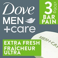 Dove Men+Care Body and Face Bar for refreshed skin Extra Fresh ¼ moisturizing cream 106 g Pack of 3