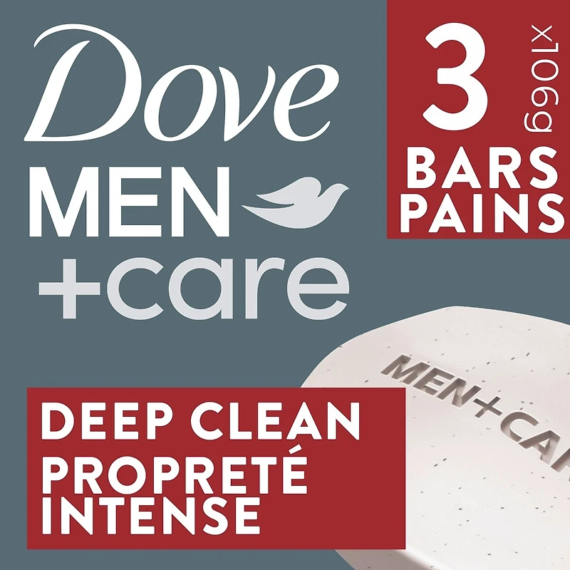Dove Men+Care Body and Face Bar for healthy and strong skin Deep Clean ¼ moisturizing cream 106 g Pack of 3