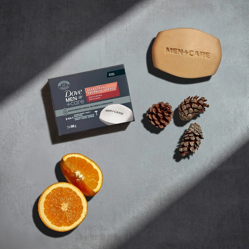 Dove Men+Care Body and Face Bar for healthy and strong skin Deep Clean ¼ moisturizing cream 106 g Pack of 3