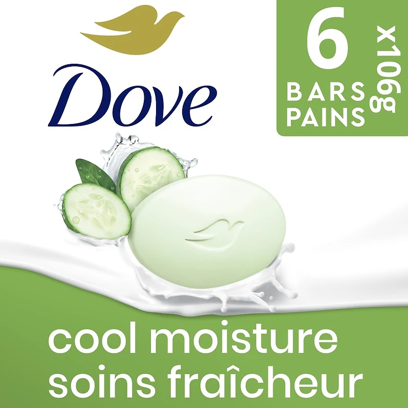 Skin Care Beauty Bar For Softer Skin Cucumber and Green Tea More Moisturizing Than Bar Soap 6 count