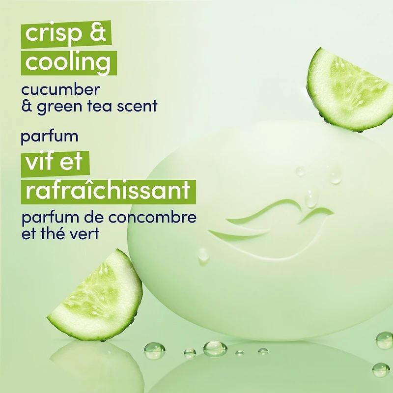 Skin Care Beauty Bar For Softer Skin Cucumber and Green Tea More Moisturizing Than Bar Soap 6 count