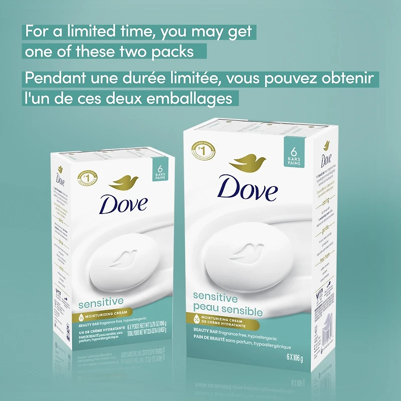 Dove Beauty Bar for Sensitive Skin Care 106 g 6 count