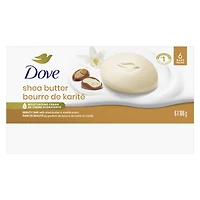 Dove  Beauty Bar more moisturizing than bar soap Shea Butter for soft and pampered skin 106 g 6 count