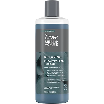 Dove Men+Care Relax Body Wash for a Skin-Strengthening nourishment, Eucalyptus + Cedar Oil with Plant-Based Cleansers and Moisturizers 532 ml