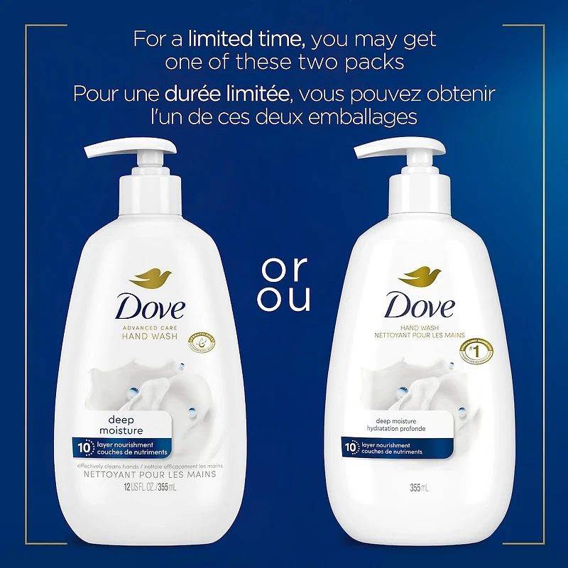 Advanced Care Deep Moisture Hand Wash for soft, smooth skin nourishes skin 10 layers deep