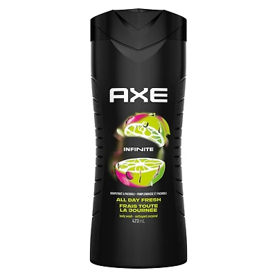 Nettoyant Corporel pour une fraîcheur longue durée Axe Infinite Pamplemousse et Patchouli nettoyant corporel pour homme avec hydratants à base de plantes à 100 %