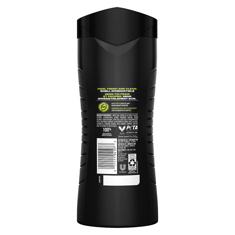 Infinite Body Wash for long-lasting freshness Grapefruit & Patchouli men's body wash with 100% plant-based moisturizers