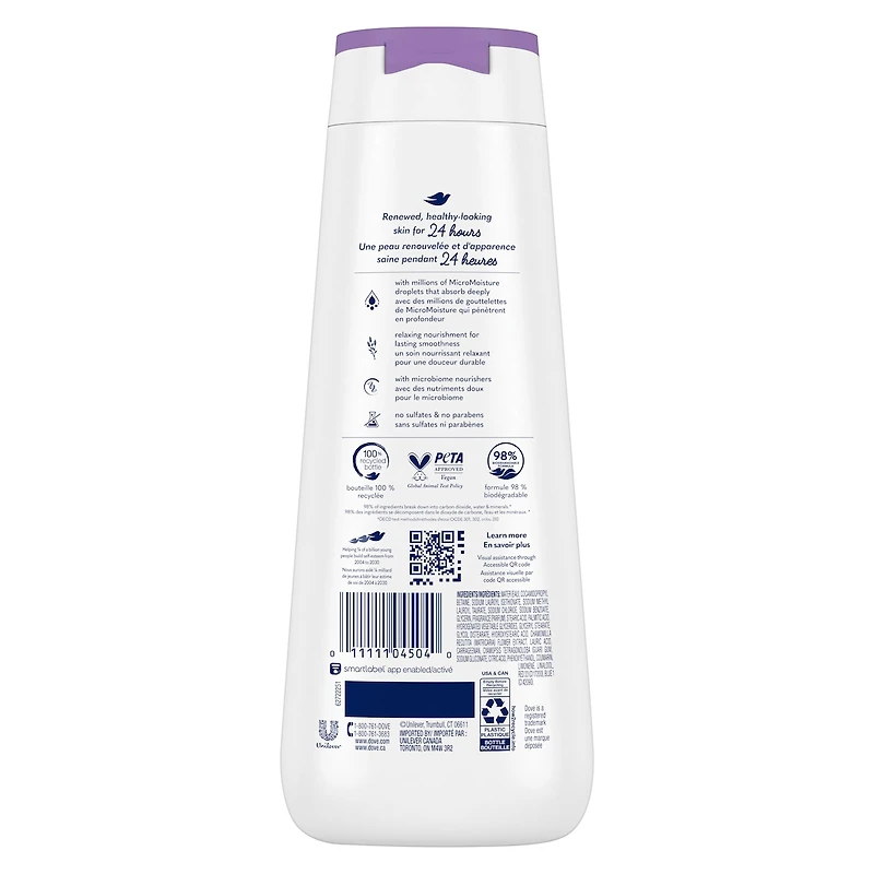Relaxing Body Wash for renewed, healthy-looking skin Lavender Oil & Chamomile gentle body cleanser nourishes skin