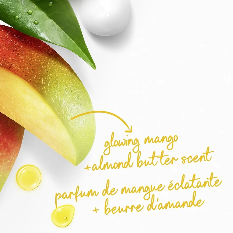 Glowing Body Wash for renewed, healthy-looking skin Mango & Almond Butters gentle body cleanser nourishes the skin