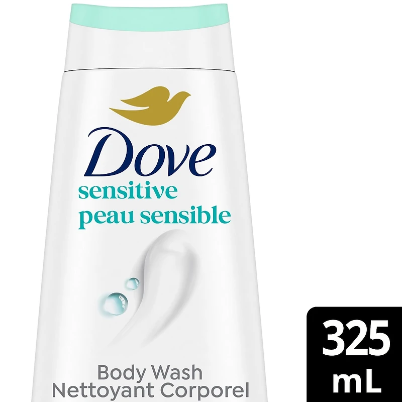 Dove Sensitive Skin Body Wash for renewed, healthy-looking skin Hypoallergenic gentle body cleanser nourishes your skin 325 ml