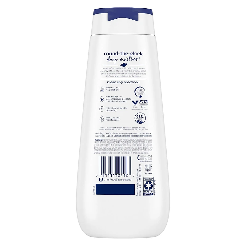 Deep Moisture Body Wash for nourishing the driest skin gentle body cleanser that deeply moisturizes the skin