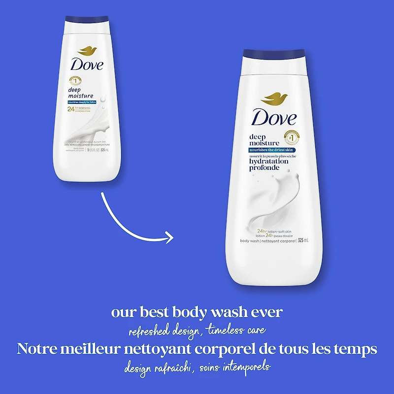 Deep Moisture Body Wash for nourishing the driest skin gentle body cleanser that deeply moisturizes the skin