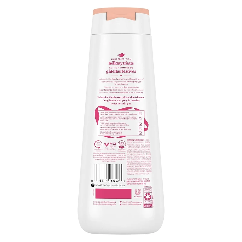 Dove Limited Edition Holiday Treats Body Wash, for Deep Nourishment, Sugar Cookie Sprinkle, 591mL