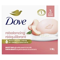 Beauty Bar Gentle Cleanser Moisturizes To Help Rebalance Skin Peach and Rice Milk Gentle Bar Soap Cleanser Made with 1/4 Moisturizing Cream