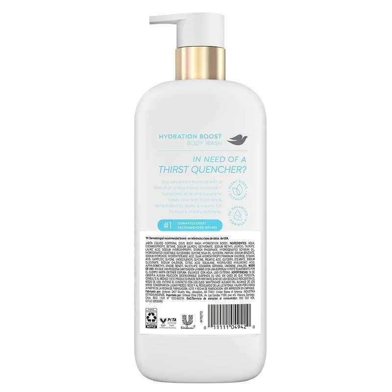 Body Wash Actively drenches dry skin Dryness Repair 6% hydration serum with hyaluronic acid