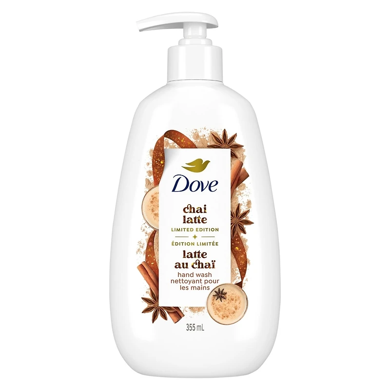 Dove Limited Edition Holiday Treats Liquid Hand Wash for Deep Nourishment, Spiced Chai Latte, 355mL