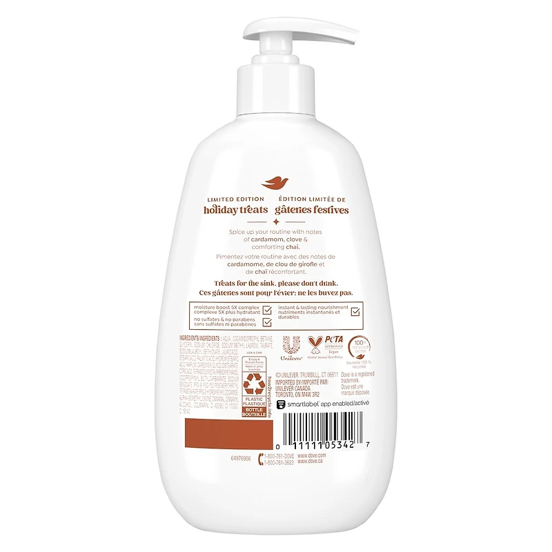 Dove Limited Edition Holiday Treats Liquid Hand Wash for Deep Nourishment, Spiced Chai Latte, 355mL