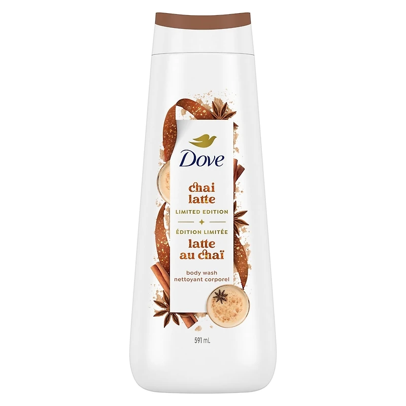 Dove Limited Edition Holiday Treats Body Wash for Deep Nourishment, Spiced Chai Latte, 591mL