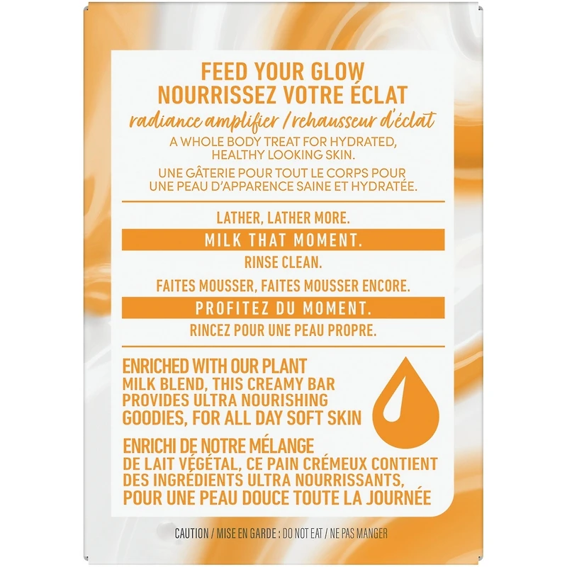 Savon en Barre Nettoyant  pour une Peau Hydratée Dove Lait Végétal Lait de Curcuma & Citron Amplificateur d'Éclat, 141 g