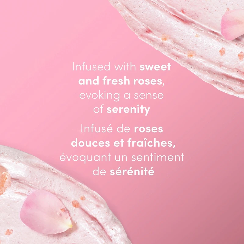 Dove  Body Scrub for Visibly Silky-Smooth, Nourished Skin, Himalayan Salt & Rose Oil with ¼ Moisturizing Cream, 425g