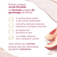 Dove  Body Scrub for Visibly Silky-Smooth, Nourished Skin, White Peach & Crushed Rice with ¼ Moisturizing Cream, 425g