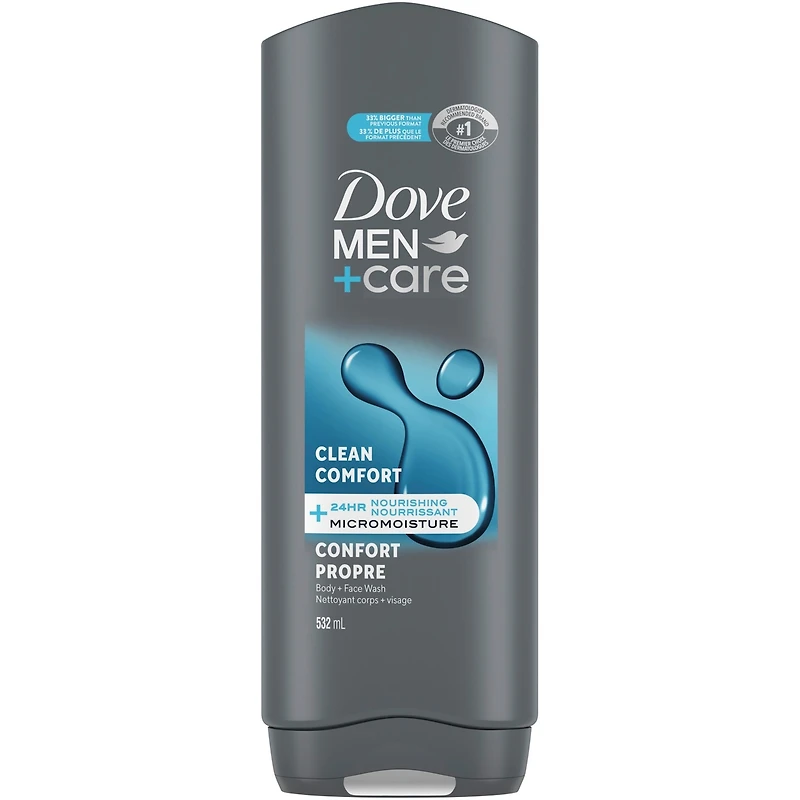 Gel Douche et Visage pour Hommes avec Technologie Micromoisture Nourrissante 24 Heures Dove Men+Care Hydratant Confort Propre   532 ml