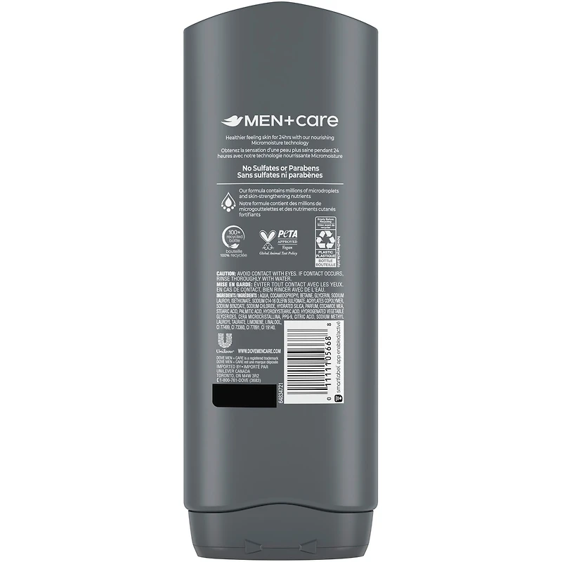 Dove Men+Care Exfoliating Deep Clean Body and Face Wash for Men,  with 24-Hour Nourishing Micromoisture Technology Body Wash,   532 ml