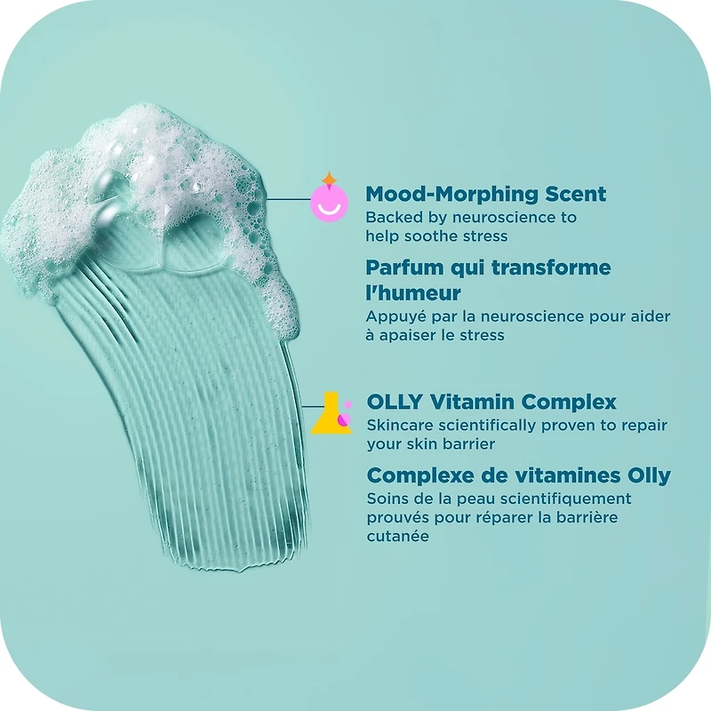 OLLY Vitamin Complex Body Wash, Calm, Eucalyptus Amber