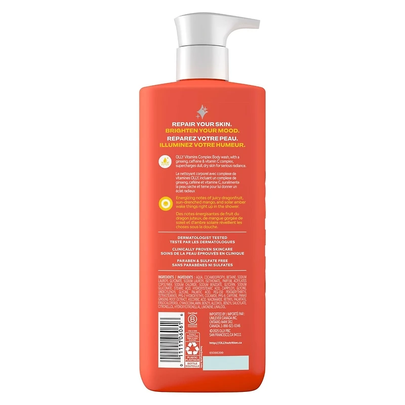 OLLY Bright Body Wash with Vitamin Complex, Citrus Currant