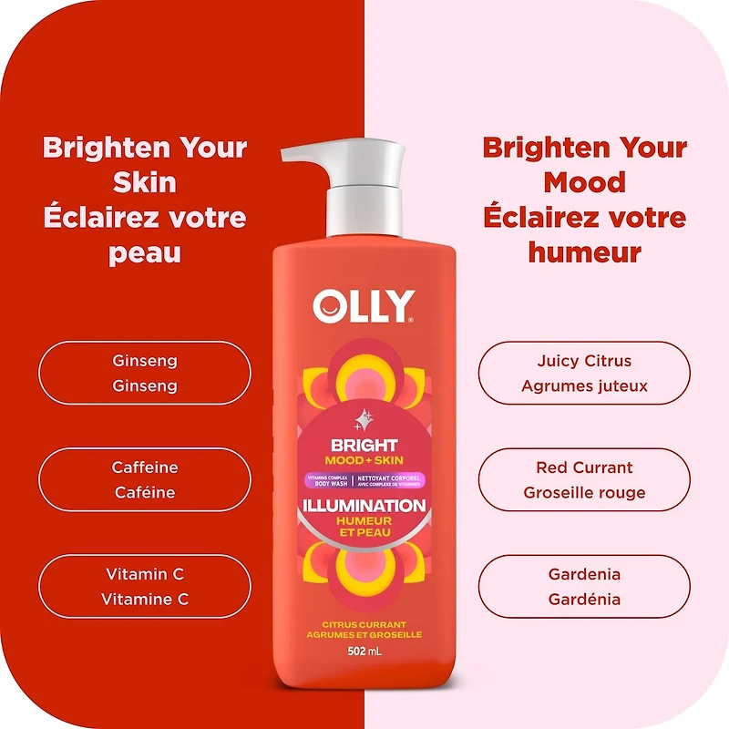 OLLY Bright Body Wash with Vitamin Complex, Citrus Currant