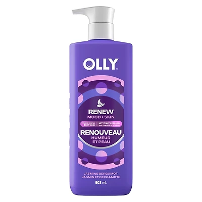 Nettoyant Corporel avec Complexe De Vitamines, OLLY Renoveau, répare la barrière cutanée et l'humeur, jasmin bergamote,