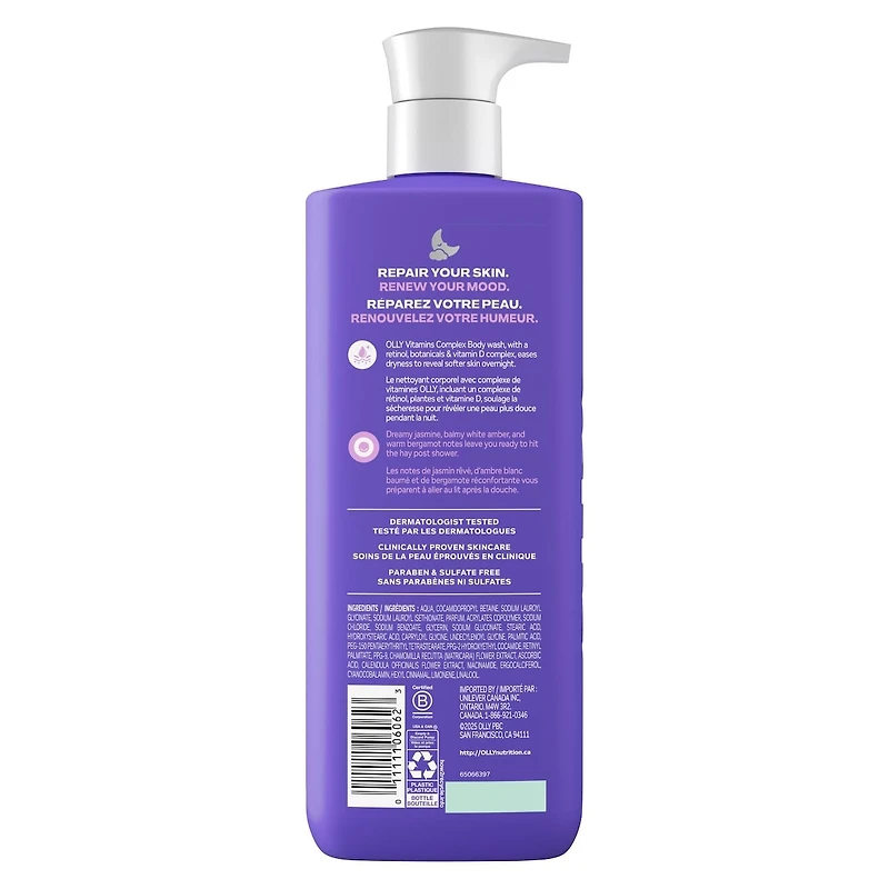 OLLY Renew Body Wash with Vitamin Complex, Jasmine Bergamot