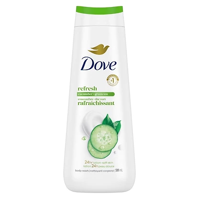 Nettoyant Corporel pour une peau renouvelée d'apparence saine Refreshing Concombre et Thé Vert rafraîchit et hydrate la peau sèche