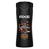 AXE  Dual Action Body Wash for Long Lasting freshness Dark Temptation Men's Moisturizing Shower Gel with 100% Plant-based Prebiotics, No Parabens, Dermatologist tested 473 ml