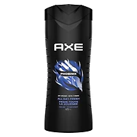 AXE  Dual Action Body Wash for Long-Lasting Freshness Phoenix Crushed Mint & Rosemary Scent Men's Moisturizing Shower Gel 473 ml