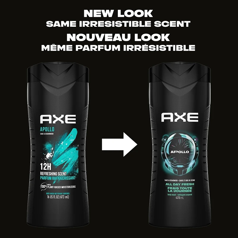 Body Wash for Long-Lasting Freshness Apollo Sage & Cedarwood Scent Men's Moisturizing Shower Gel with 100% Plant-Based Moisturizers