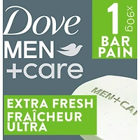 Dove Men+Care Refreshing Extra Fresh Bar Soap Formulated for Men's Skin 3-N-1 Hand & Body + Face + Shave Bar Soap with ¼ Moisturizing Cream