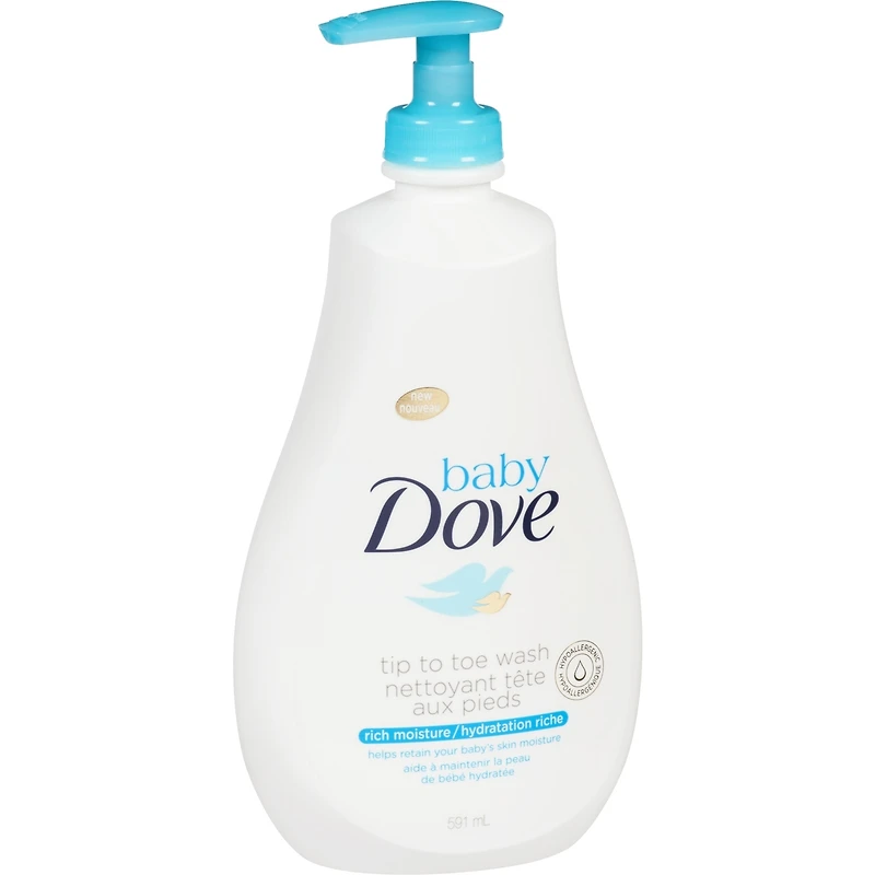 Nettoyant pour Bébé Baby Dove Tête aux Pieds Hydratation Riche 591 ml