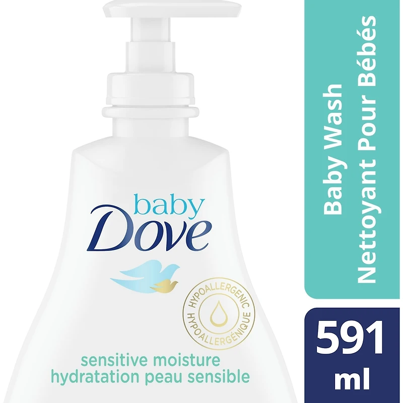 Nettoyant pour peaux hydratées, sujettes à l'eczéma Baby Dove Hydratation peau sensible sans parfum 591 ml