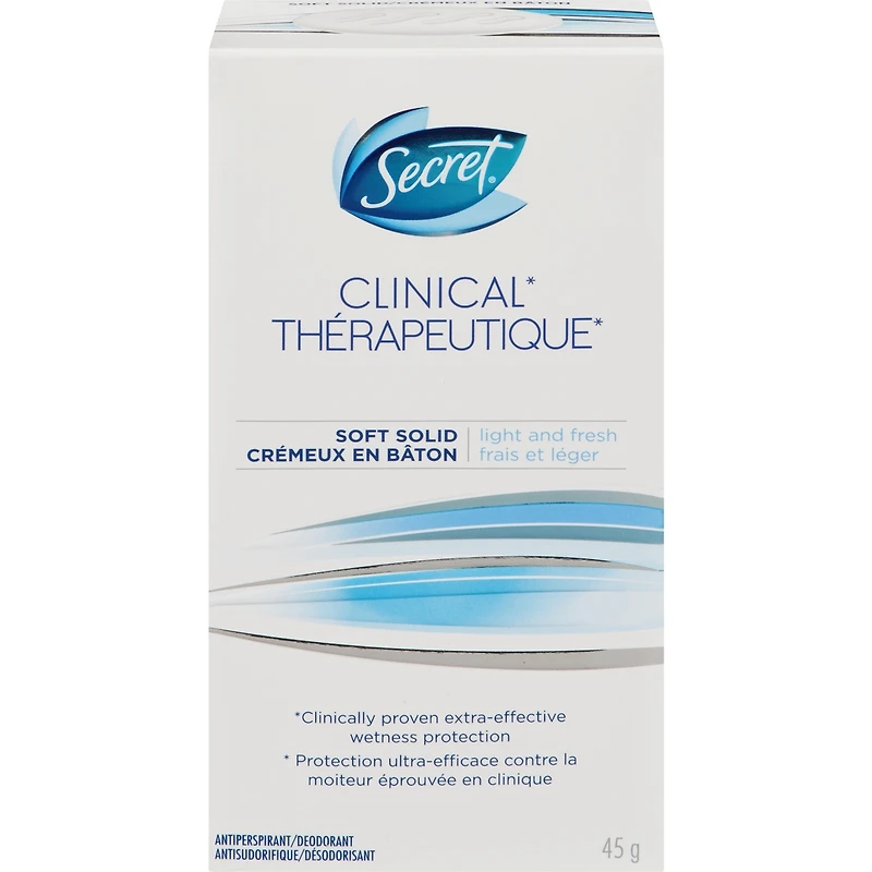 Secret Clinical Antiperspirant and Deodorant Soft Solid , Light & Fresh, 45g