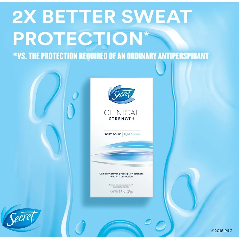 Antisudorifique et désodorisant crémeux en bâton Secret Thérapeutique, Frais et léger, 45 g