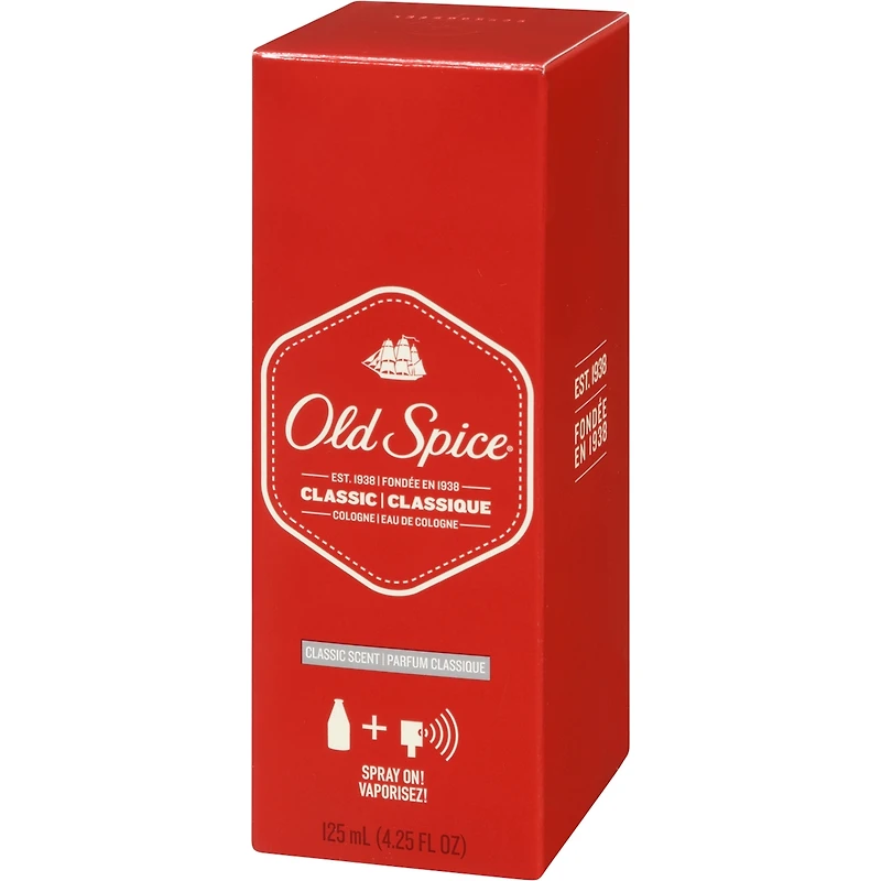 Eau de Cologne en vaporisateur pour hommes Old Spice Classique, 125 mL