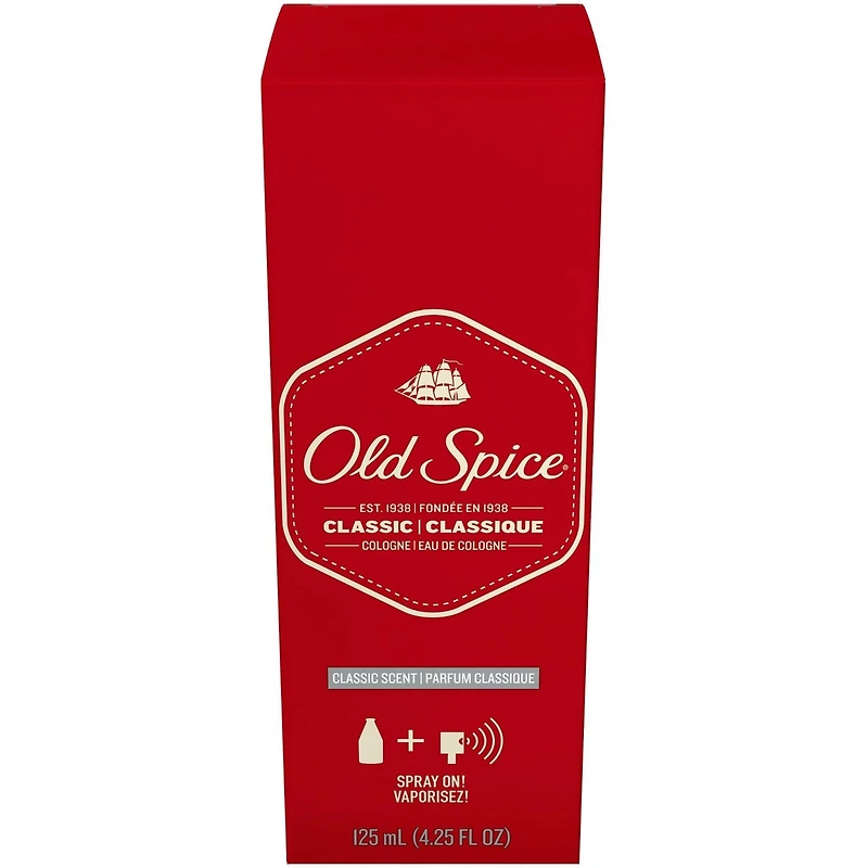 Eau de Cologne en vaporisateur pour hommes Old Spice Classique, 125 mL