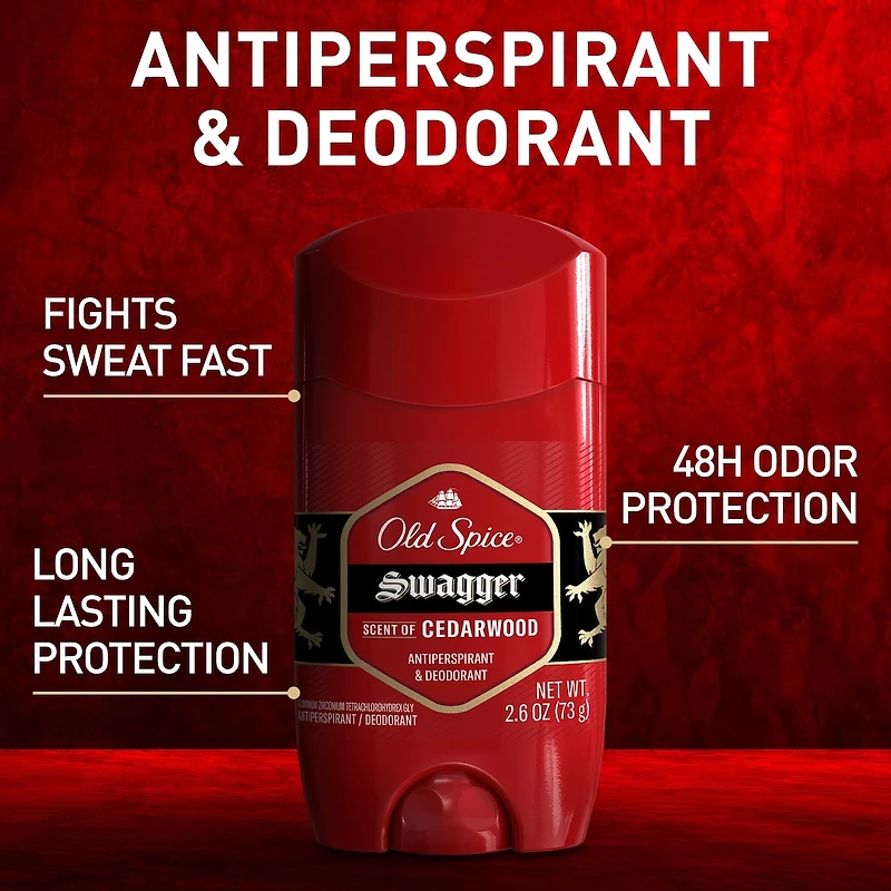 Antisudorifique et désodorisant Old Spice pour hommes Red Zone Swagger, 73 g
