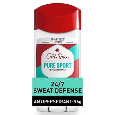 Antisudorifique et désodorisant invisible en bâton Old Spice High Endurance Pure Sport pour hommes, 96 grammes