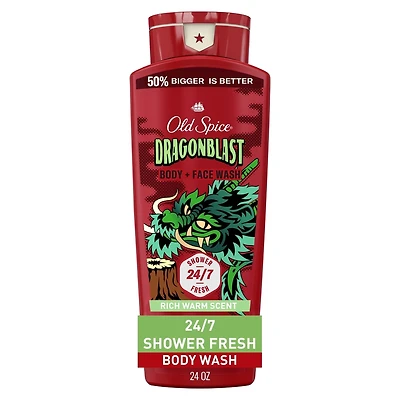 Nettoyant pour le corps Old Spice pour hommes, Dragonblast, mousse longue durée