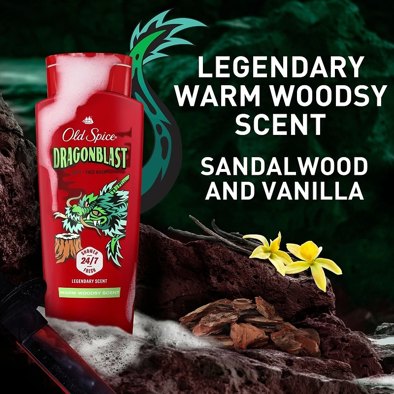 Old Spice Body Wash for Men, Dragonblast, Long Lasting Lather