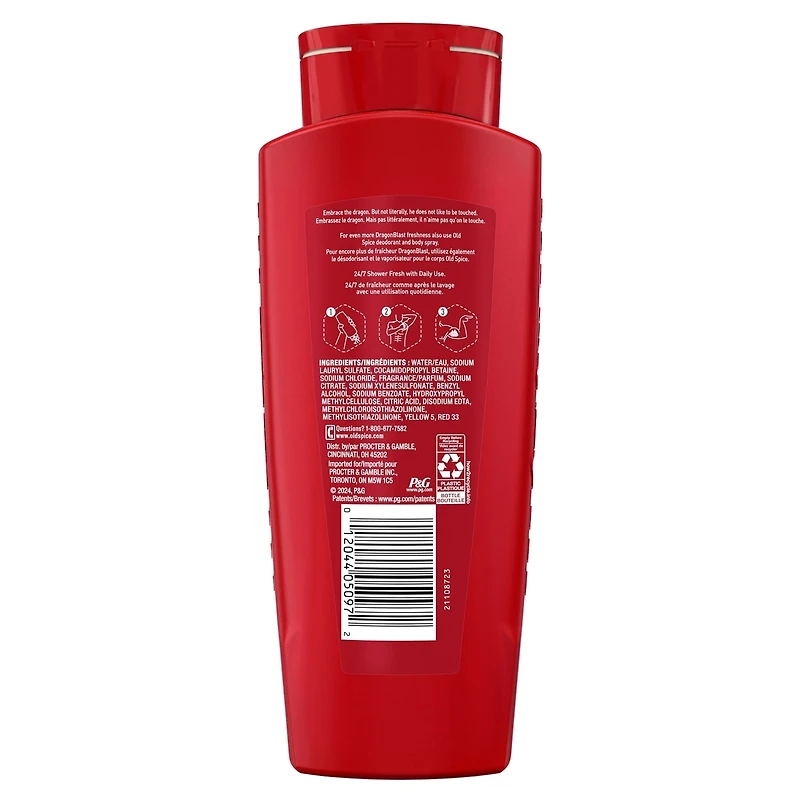 Old Spice Body Wash for Men, Dragonblast, Long Lasting Lather